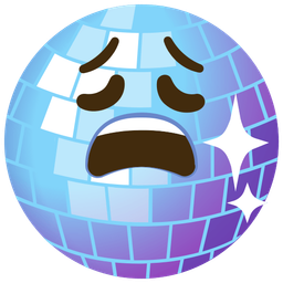 mirror ball and weary face