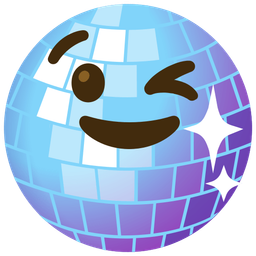 Mirror ball and Winking face