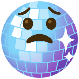mirror ball and worried face