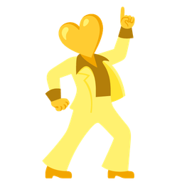 mirror ball and yellow heart