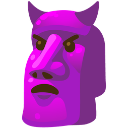 moai and angry face with horns