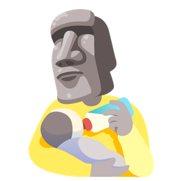 moai and baby bottle