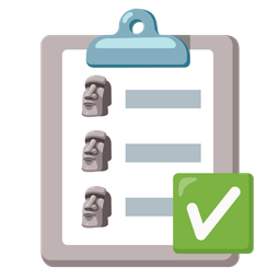 moai and check mark button