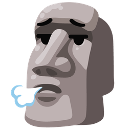 moai and face exhaling