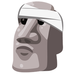 moai and face with head-bandage