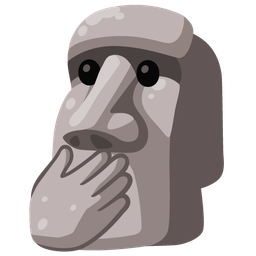 moai and face with open eyes and hand over mouth