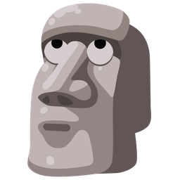moai and face with rolling eyes