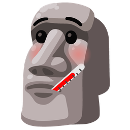 moai and face with thermometer