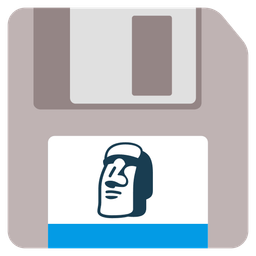 moai and floppy disk