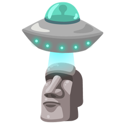 moai and flying saucer