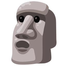 moai and frowning face with open mouth