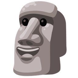 Moai and Grinning squinting face