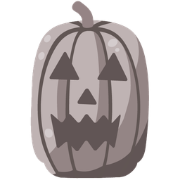 moai and jack-o-lantern