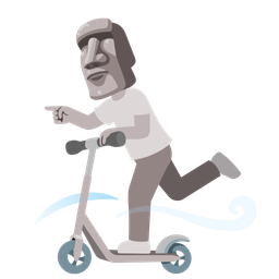 moai and kick scooter