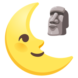 moai and last quarter moon face