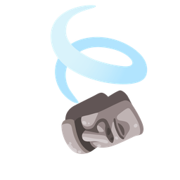 moai and leaf fluttering in wind