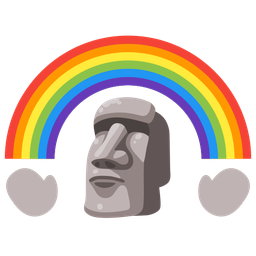 moai and rainbow