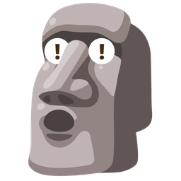 moai and red exclamation mark