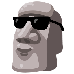 moai and smiling face with sunglasses