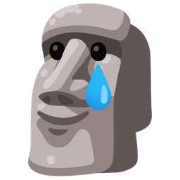 Moai and Smiling face with tear