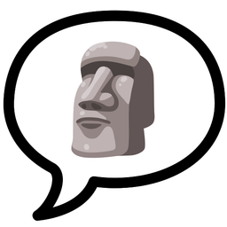 moai and speech balloon