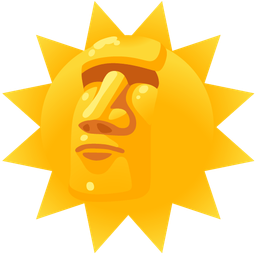 moai and sun with face