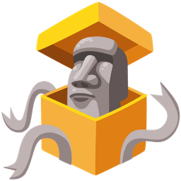 moai and wrapped gift