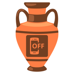 mobile phone off and amphora