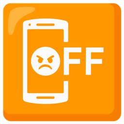 mobile phone off and angry face