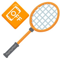 mobile phone off and badminton