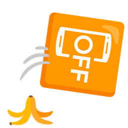 mobile phone off and banana