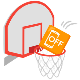 mobile phone off and basketball