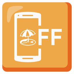 mobile phone off and beach with umbrella