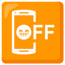 Mobile phone off and Beaming face with smiling eyes