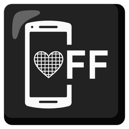 mobile phone off and black heart