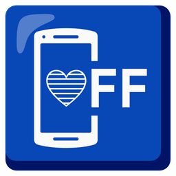 mobile phone off and blue heart
