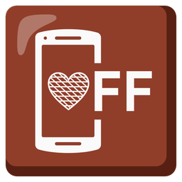 mobile phone off and brown heart