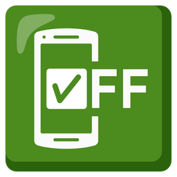 mobile phone off and check mark button