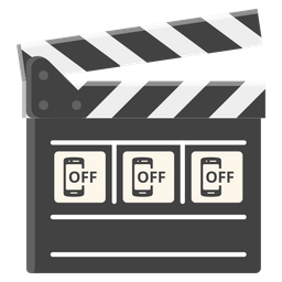 mobile phone off and clapper board