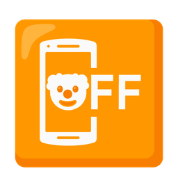 mobile phone off and clown face