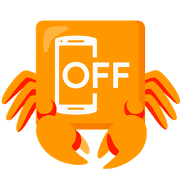 mobile phone off and crab