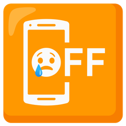 mobile phone off and crying face