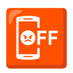 mobile phone off and enraged face
