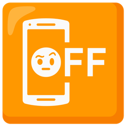 mobile phone off and face with raised eyebrow