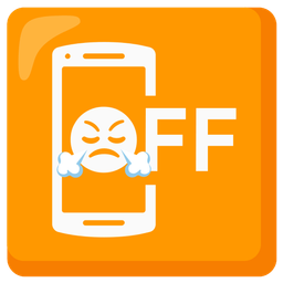 mobile phone off and face with steam from nose