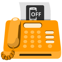 mobile phone off and fax machine
