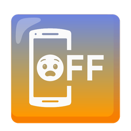 mobile phone off and fearful face