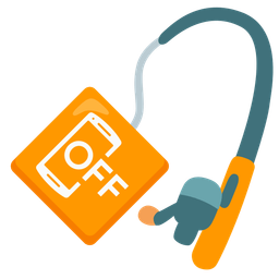 mobile phone off and fishing pole