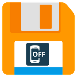 mobile phone off and floppy disk
