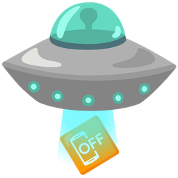 mobile phone off and flying saucer